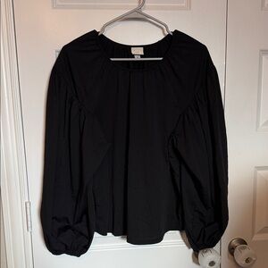 a new day Black Women's Puff Sleeve Blouse Sz medium